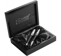 2-Delige set Charles Dickens® in luxe houten box bedrukken